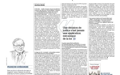 « La revanche des juges » : entretien avec François Guéranger pour le Figaro